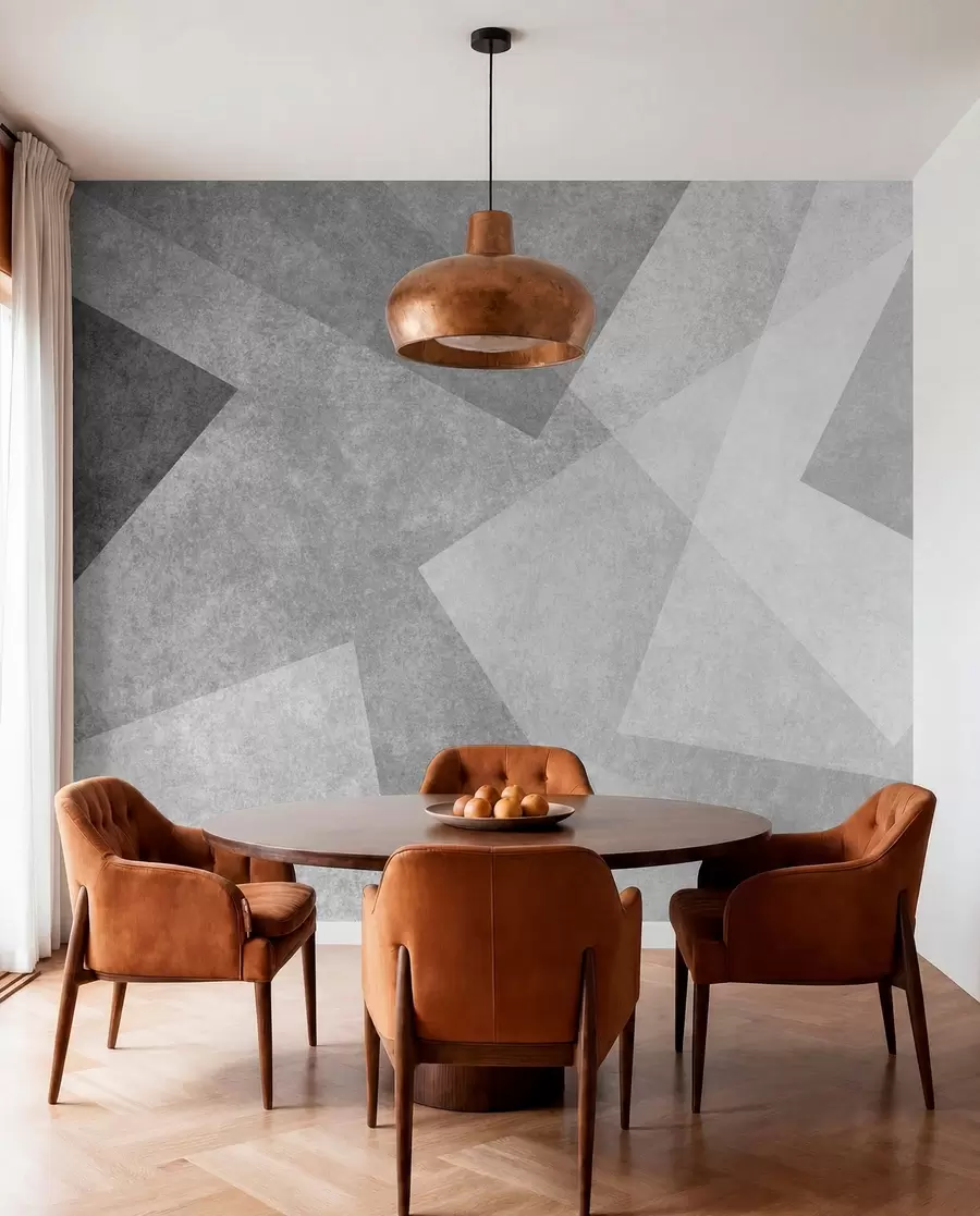 zidne murale Geometrijska apstrakcija sive u74057