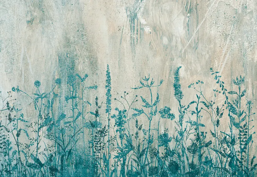 zidne murale Zelene biljke na betonskom zidu u93666