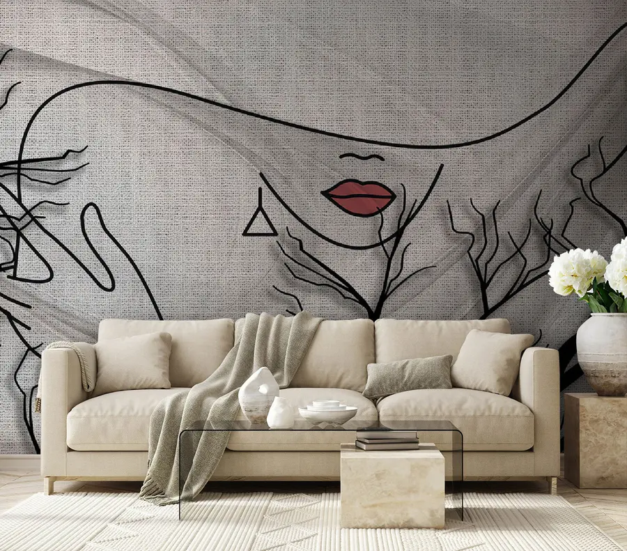 zidne murale Crvene usne u93785