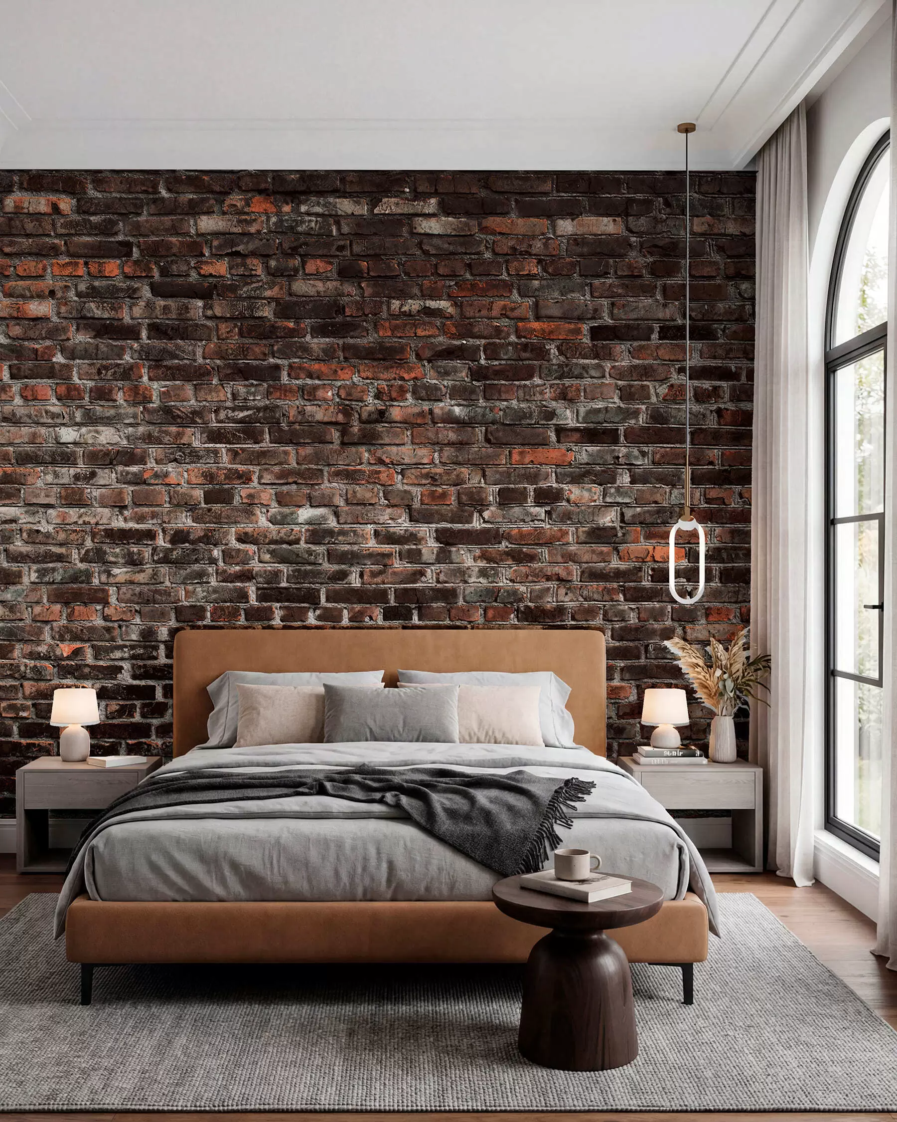 zidne murale Brick Black u74267