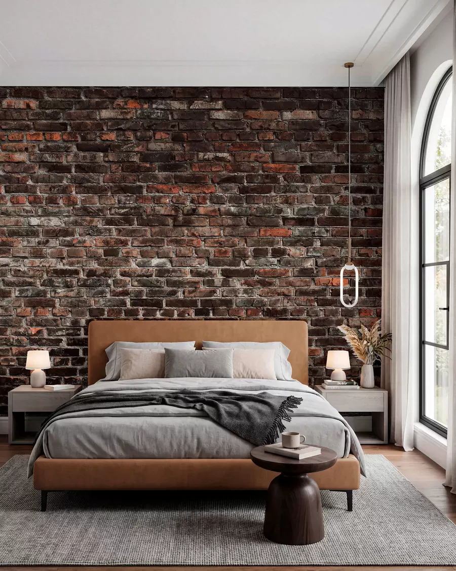 zidne murale Brick Black u74267