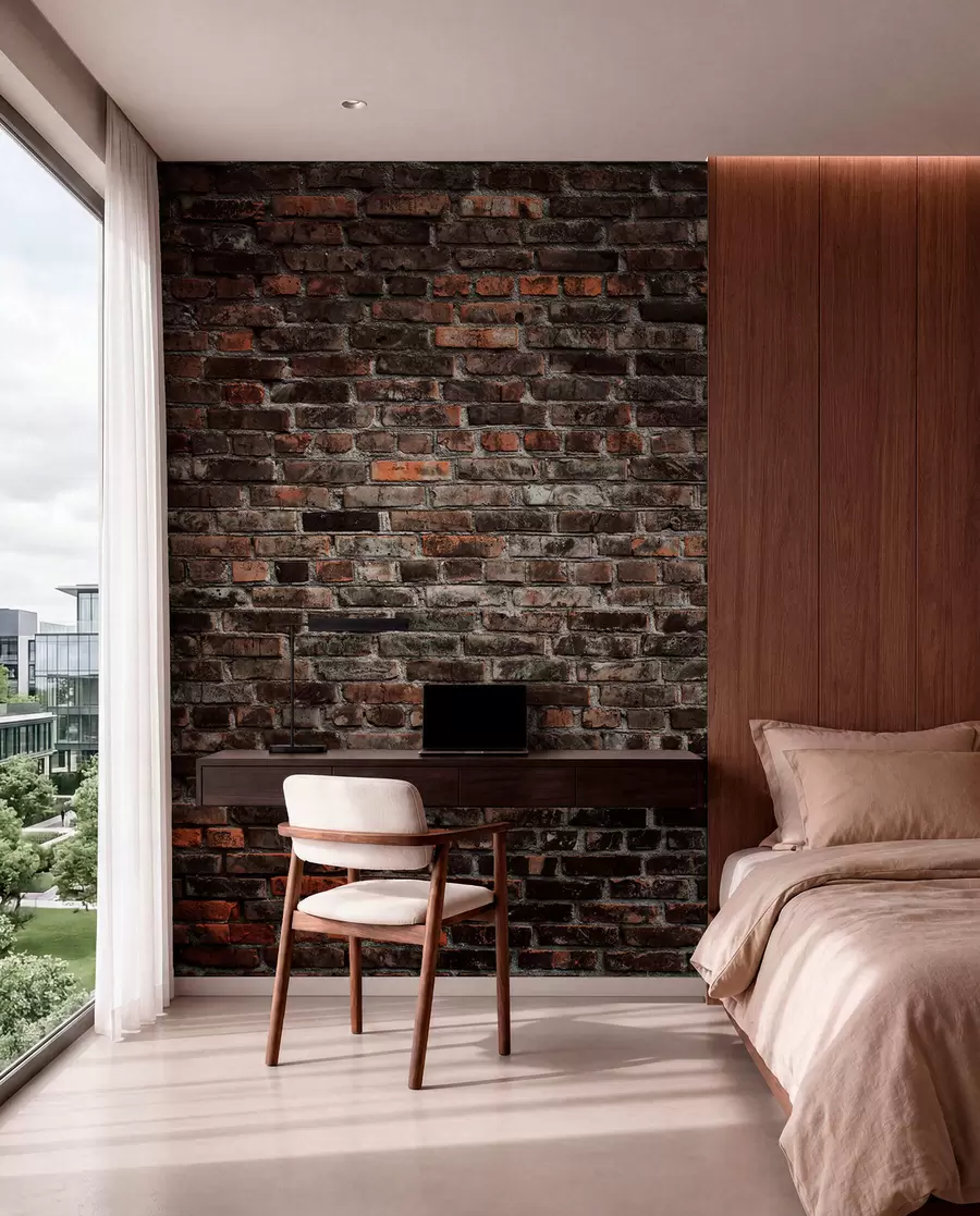 zidne murale Brick Black u74267