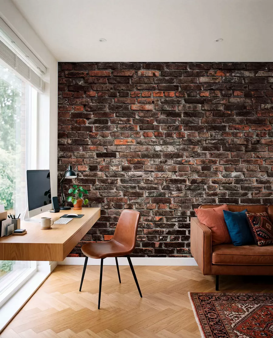 zidne murale Brick Black u74267