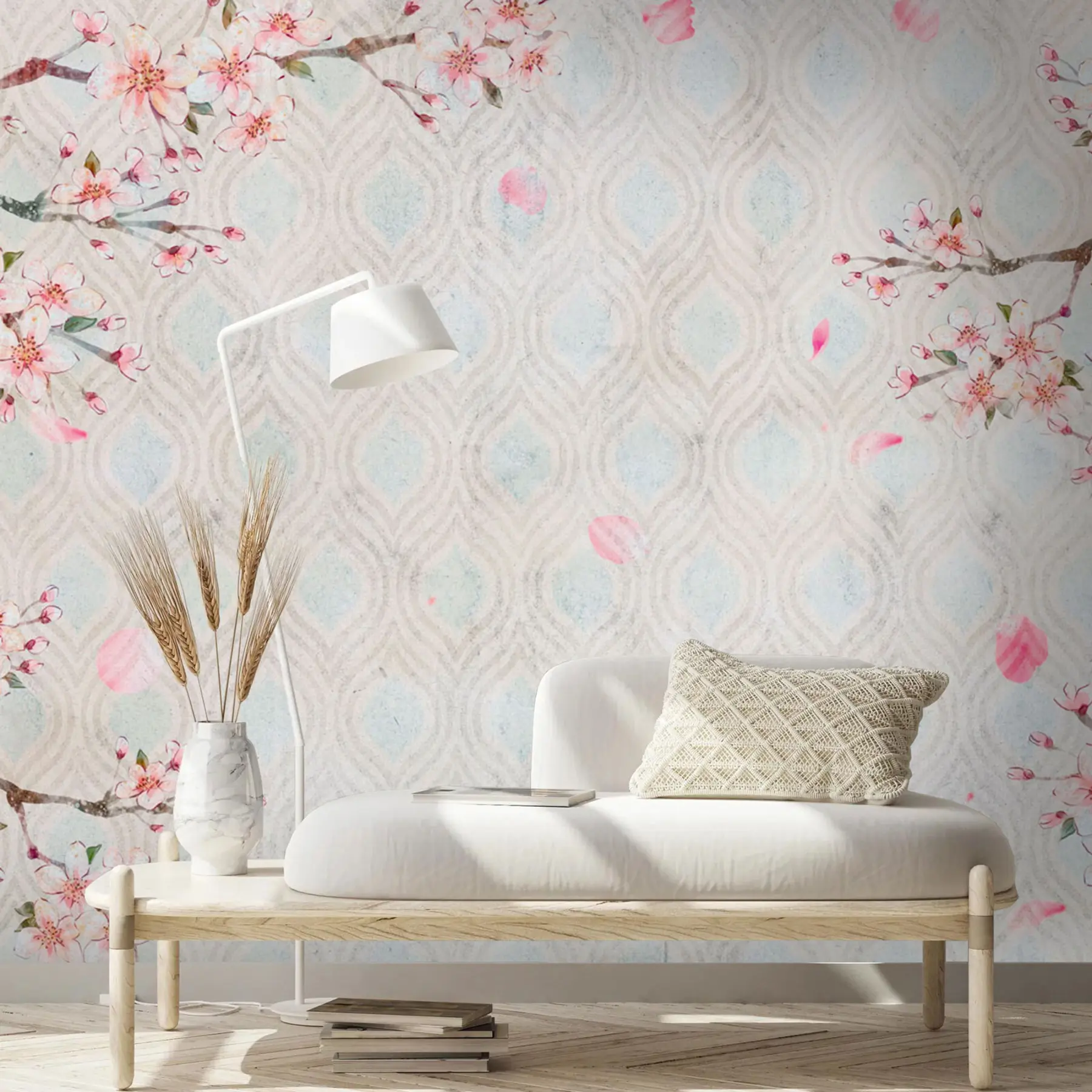 zidne murale Sakura cvijeće u vintage stilu u74383