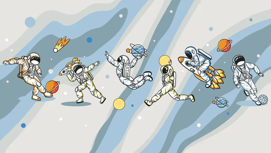 zidne murale Sportski tečajevi s astronautima u93828