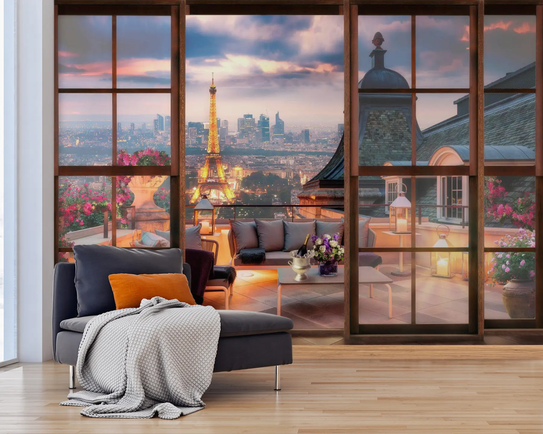 zidne murale Oblak, zgrada i nebo u60794