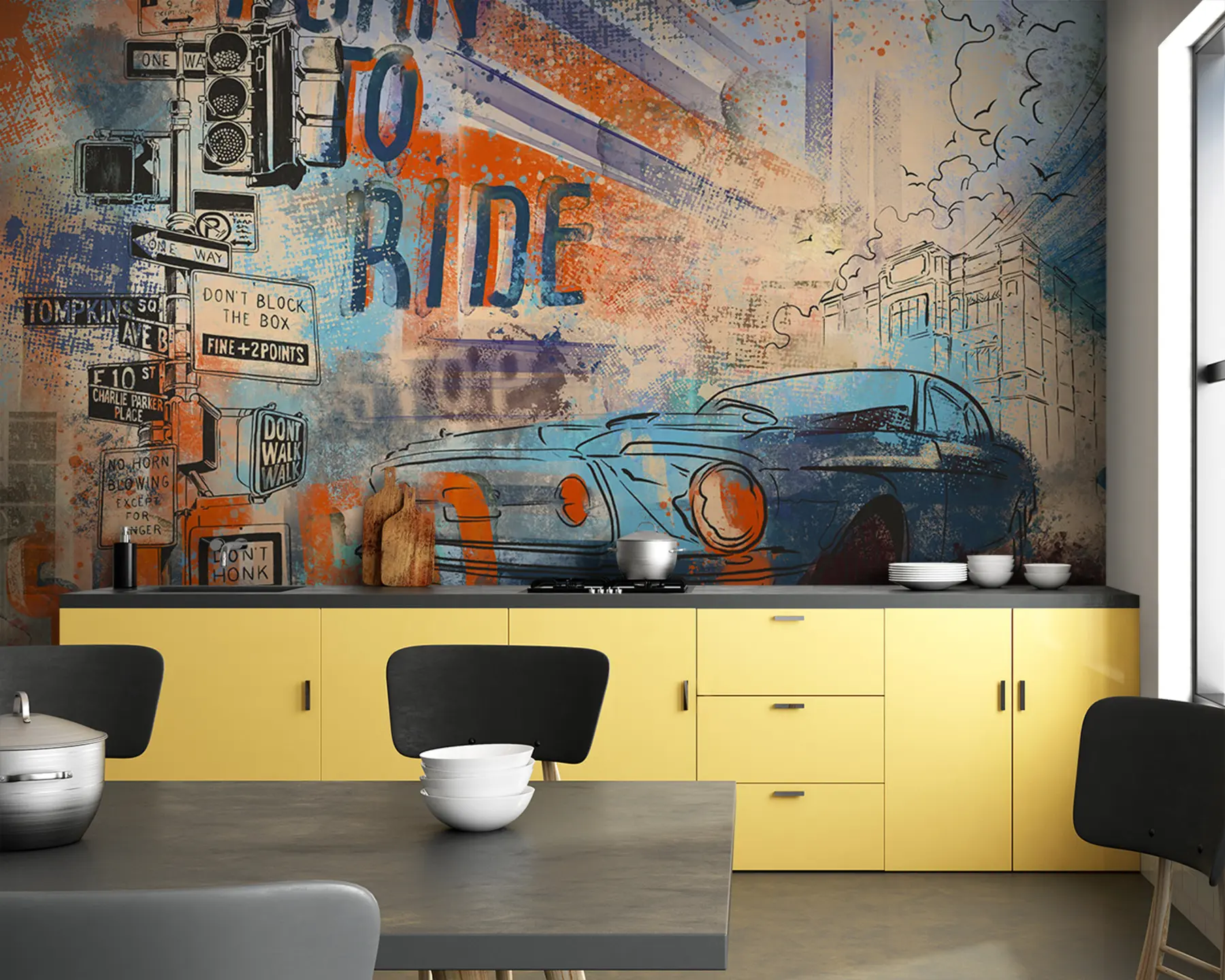 zidne murale starinski automobil u93889