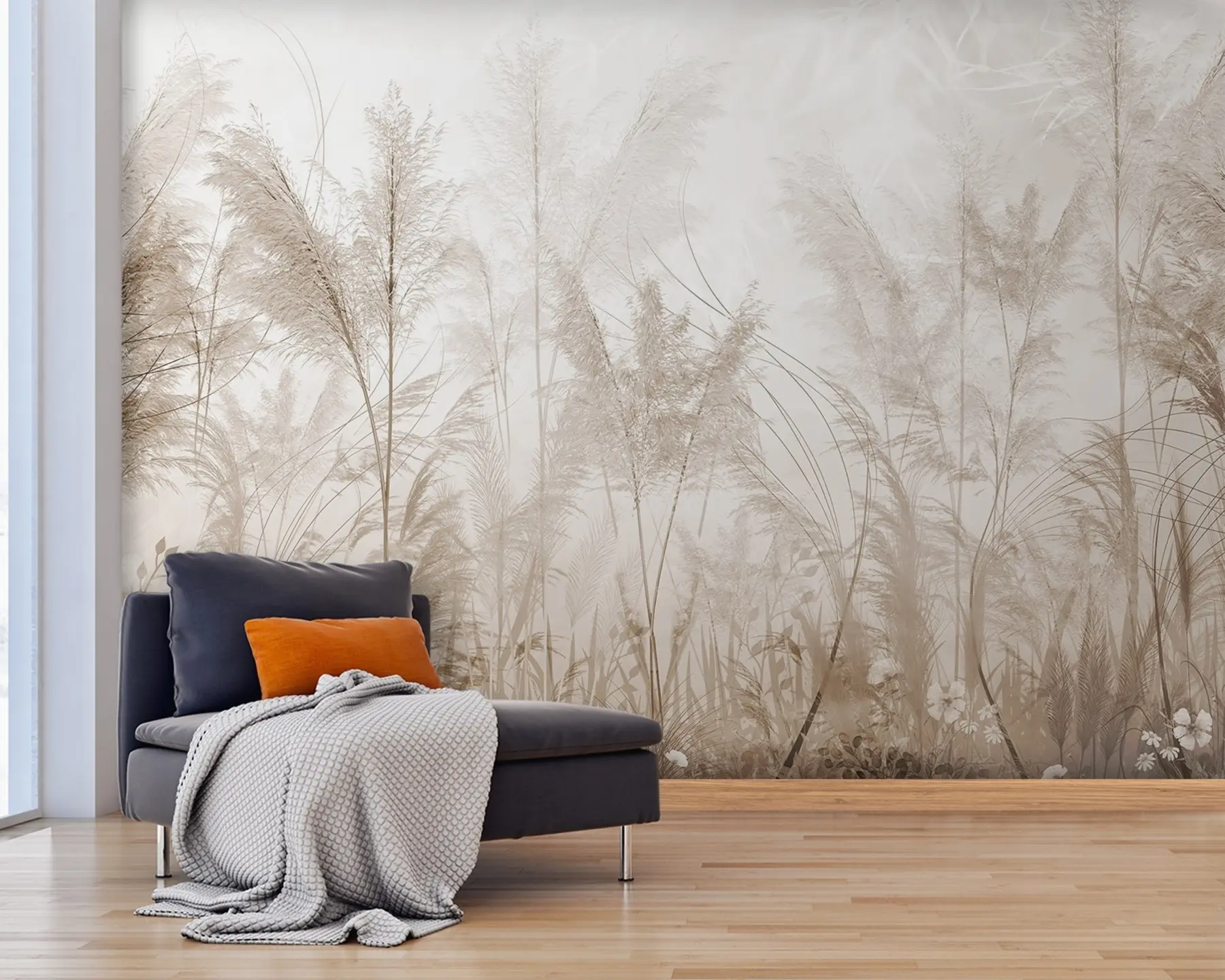 zidne murale Visoke biljke u pastelnim bojama u93903