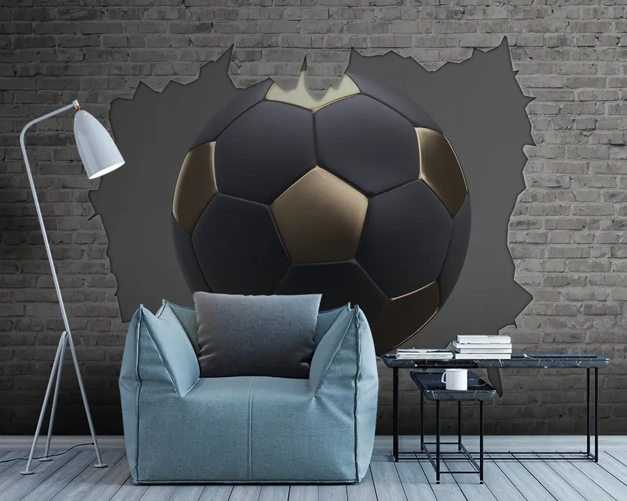 zidne murale Nogometna lopta na pozadini zida od opeke u94058