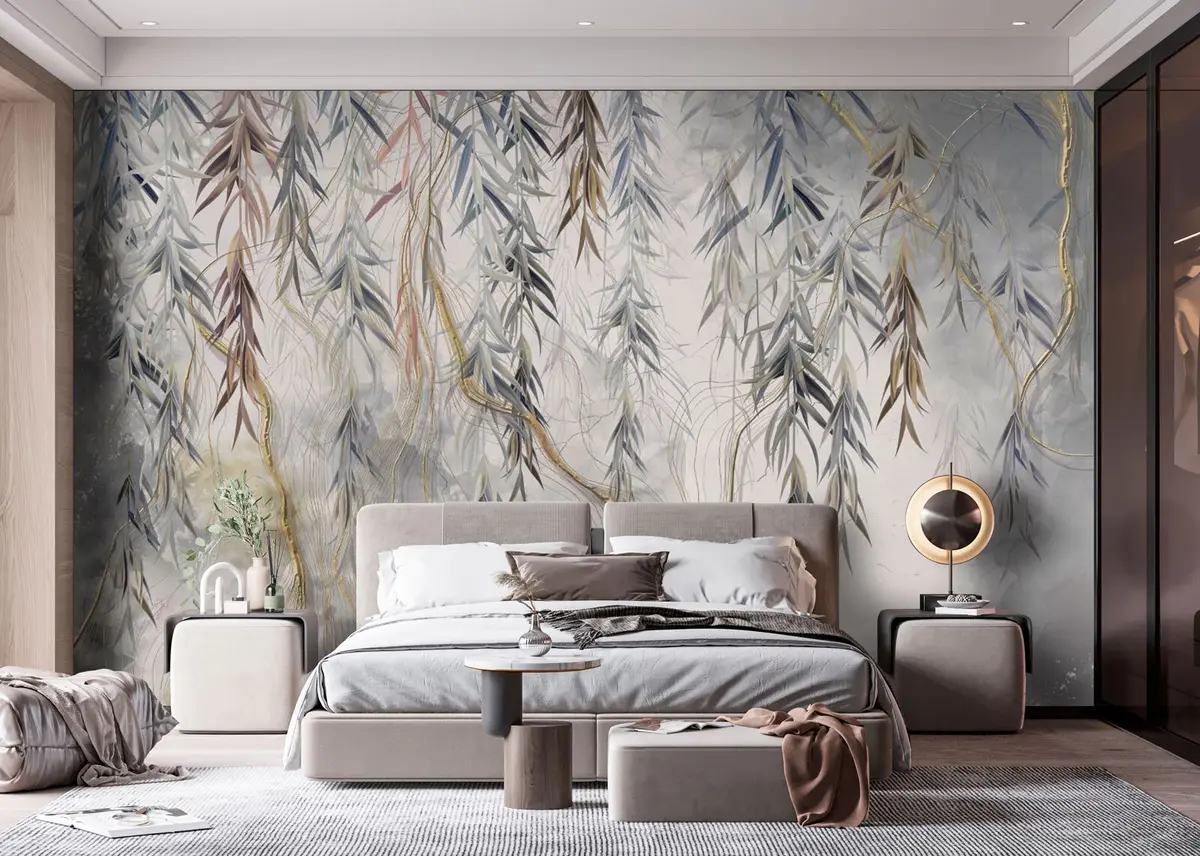 zidne murale Čarobni mramor i lišće u74185