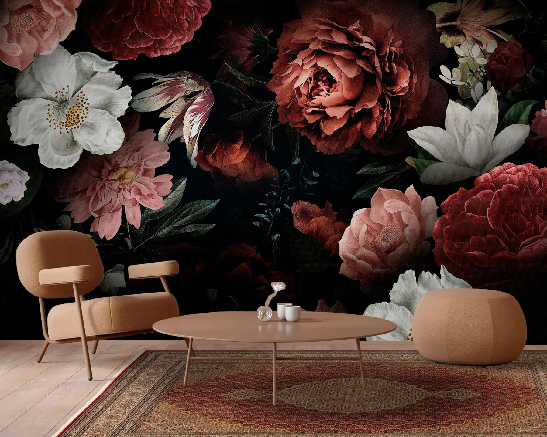 zidne murale Dizajn ruže s efektom akvarela u94330