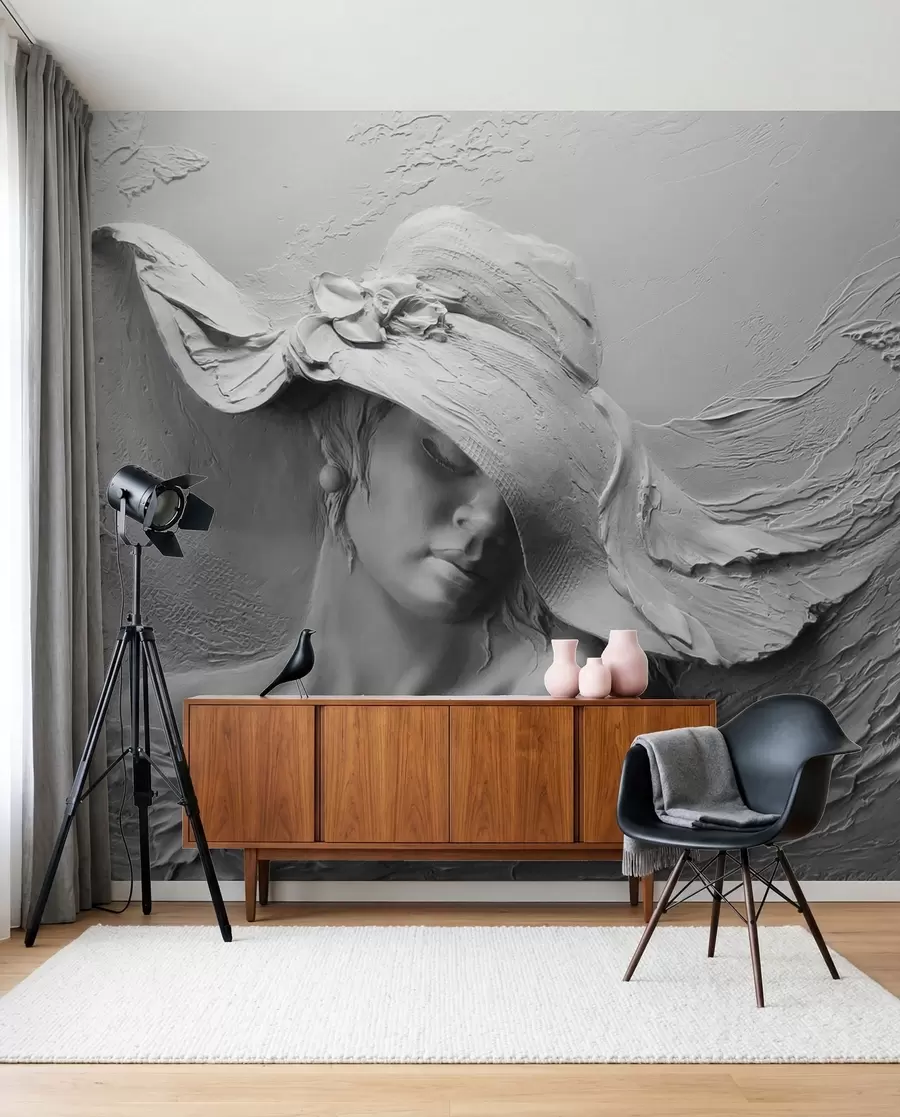 zidne murale Dama s klesanim šeširom u62592