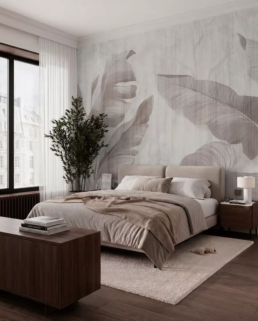 zidne murale Tropsko lišće u grunge stilu u00299