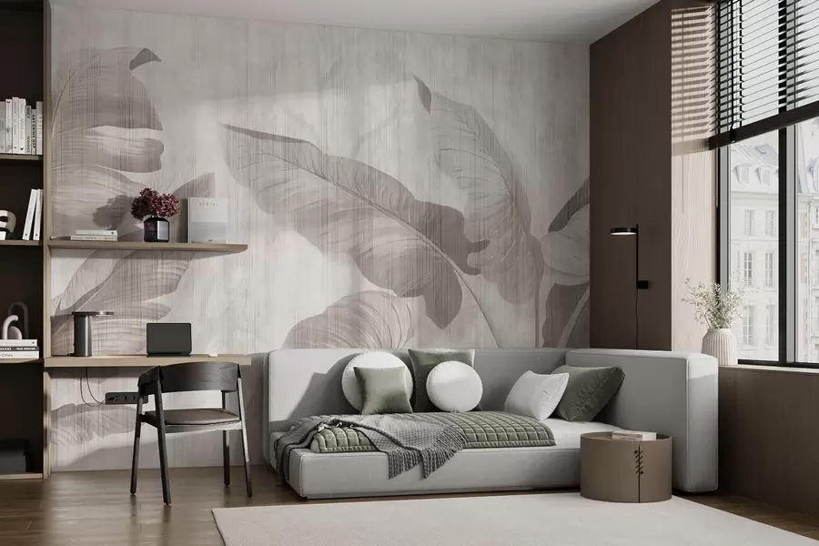 zidne murale Tropsko lišće u grunge stilu u00299