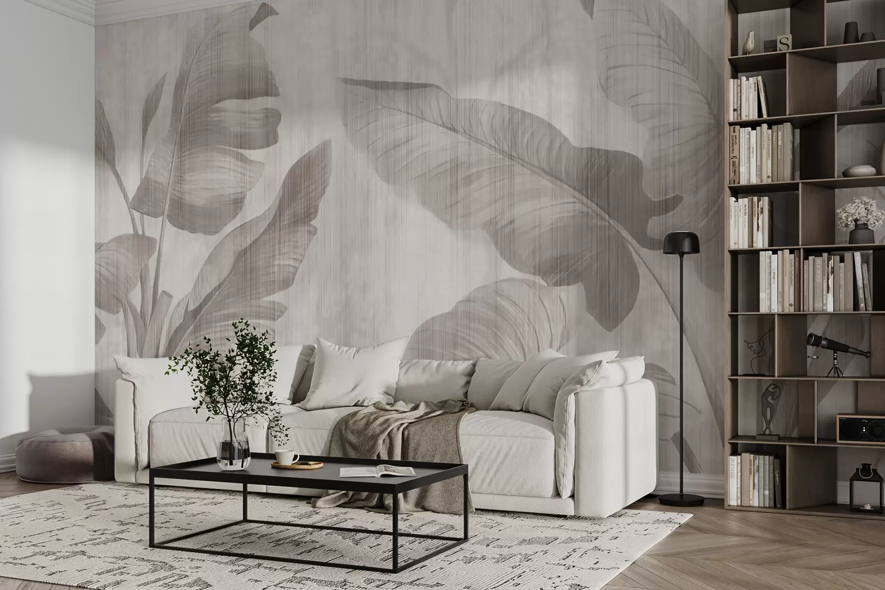 zidne murale Tropsko lišće u grunge stilu u00299