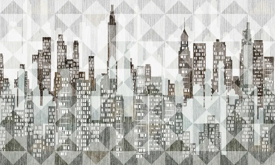 zidne murale Umjetnost, neboder i font u04526