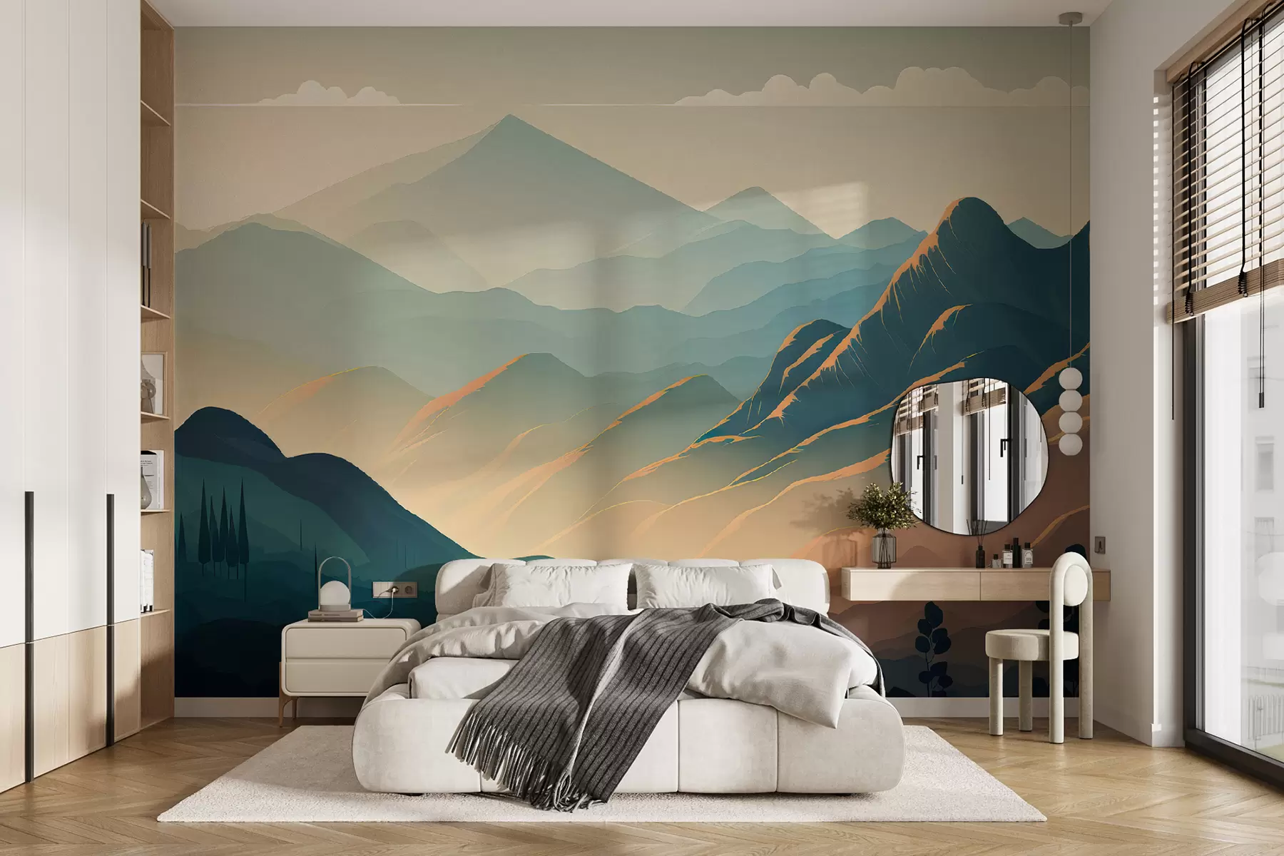 zidne murale zadimljene planine u94770
