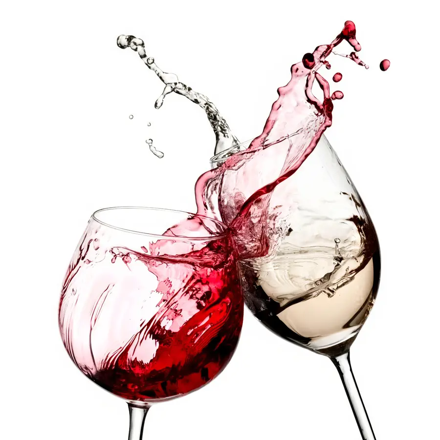 zidne murale Bijelo i crno vino u čašama u75563