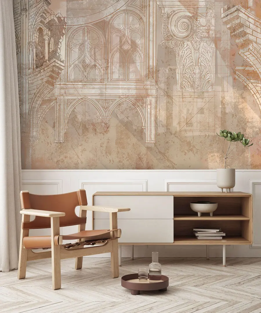 zidne murale Arhitektonsko umjetničko crtanje stupova i monograma u95126