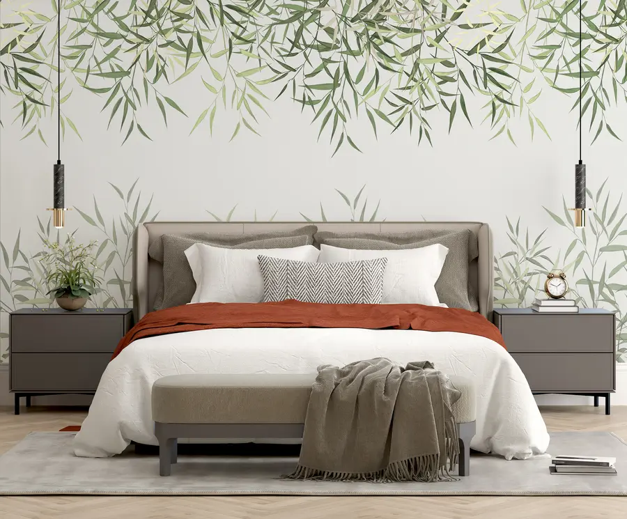 zidne murale lišće trske bambusa u95355