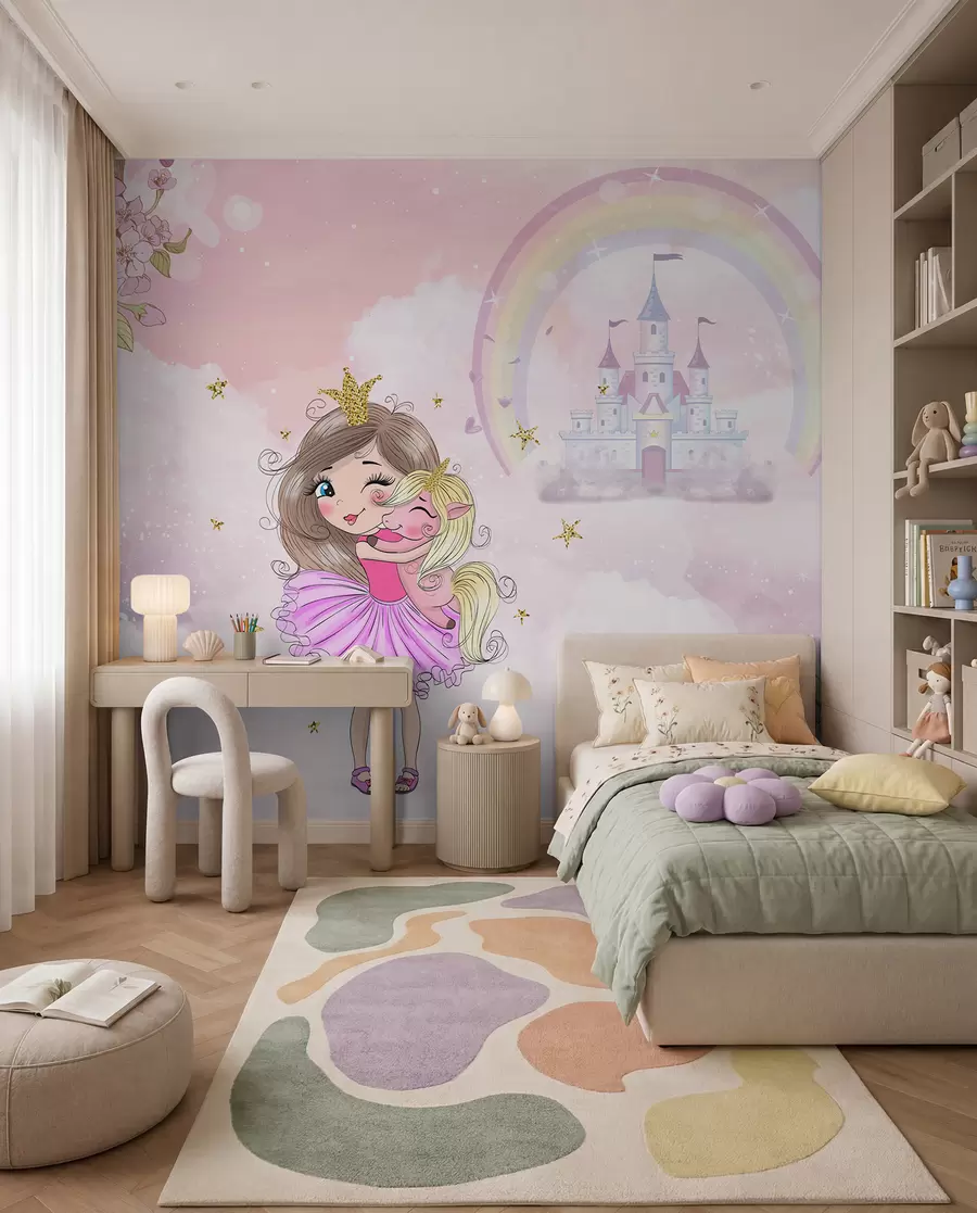 zidne murale Princeza i njezin jednorog u95401