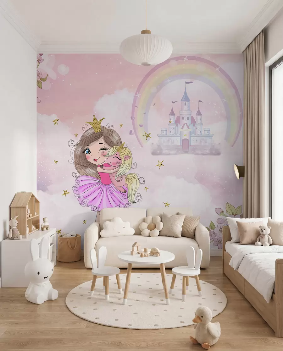 zidne murale Princeza i njezin jednorog u95401