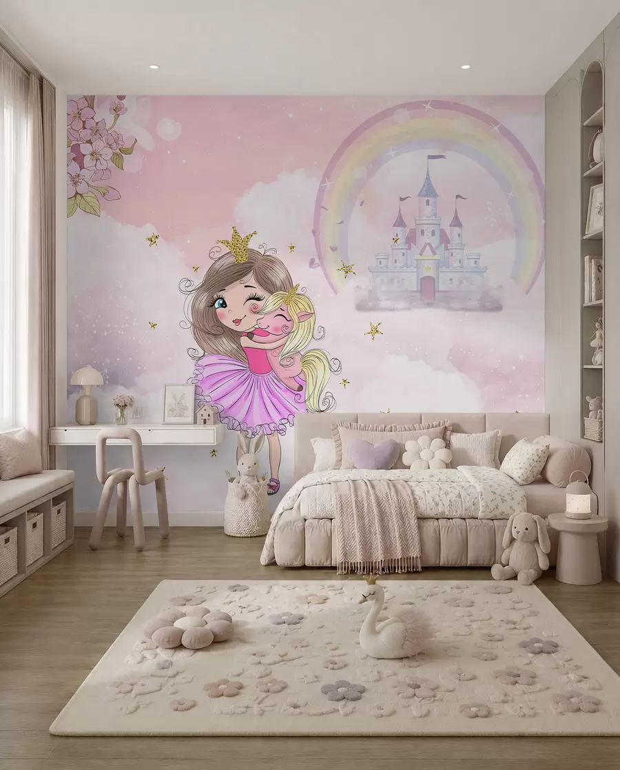 zidne murale Princeza i njezin jednorog u95401