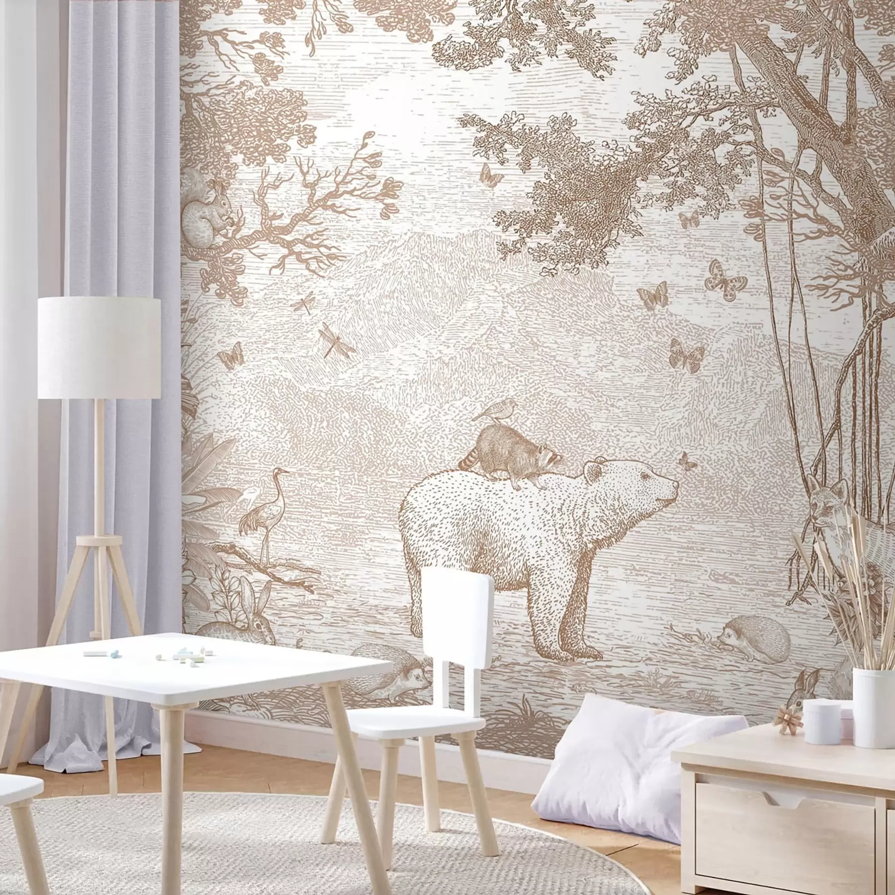 zidne murale Vilinska šuma sa ljupkim životinjama u95425