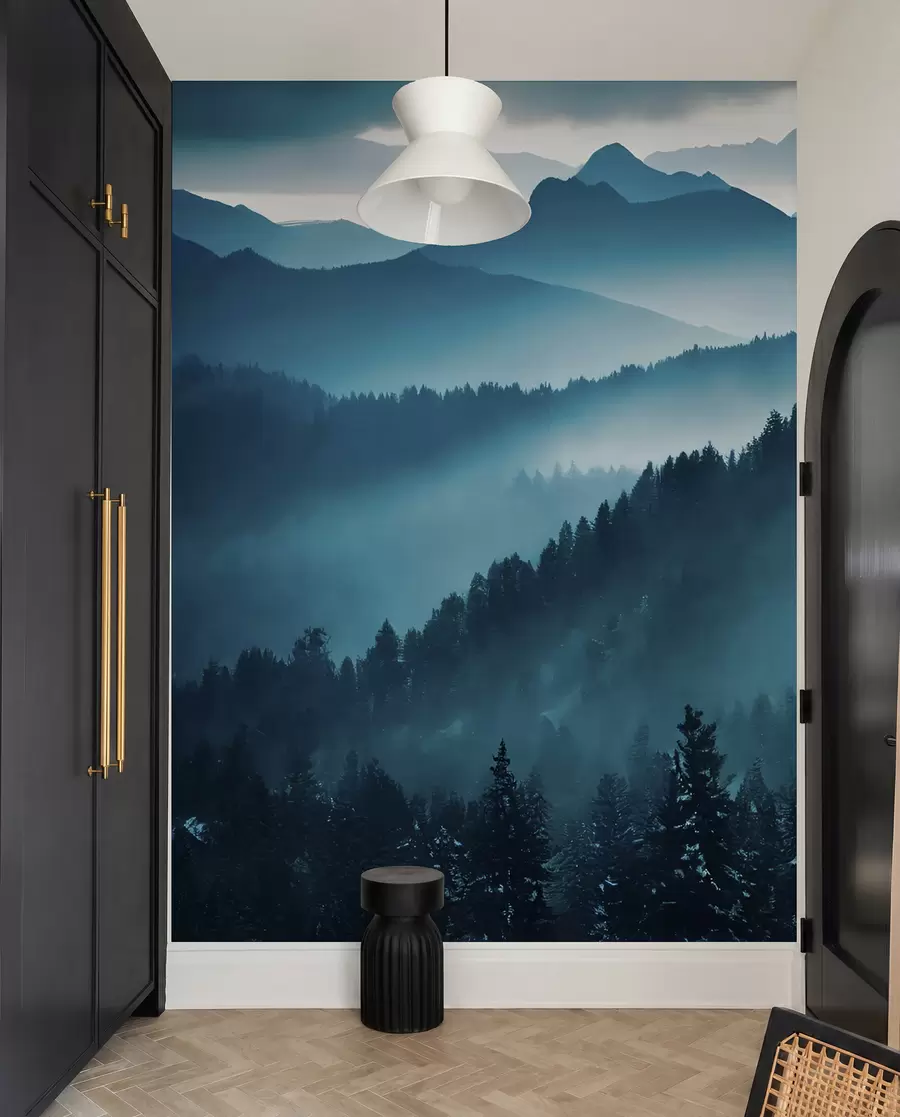 zidne murale Planinski pejzaž plavi svijet u96041