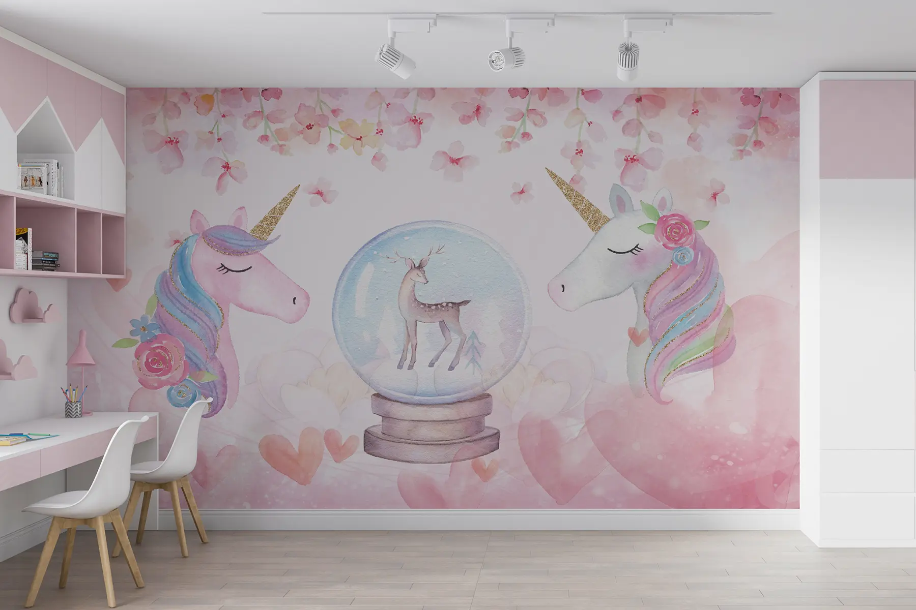 zidne murale Staklena kugla, jednorozi u10707