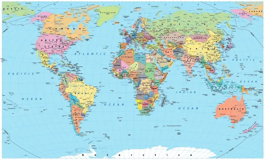 zidne murale World map u13370