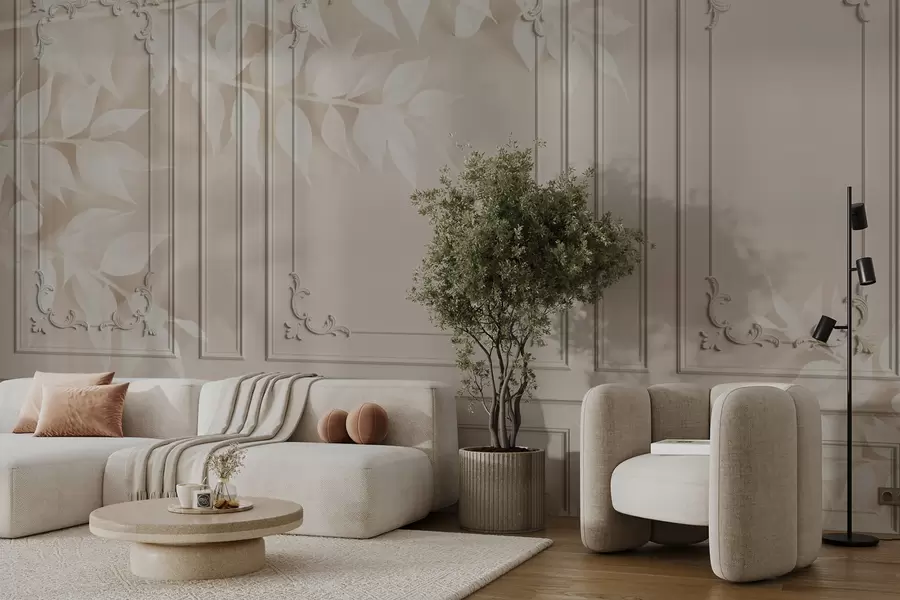 zidne murale Klasične engleske Boiserie ploče s lišćem u96165