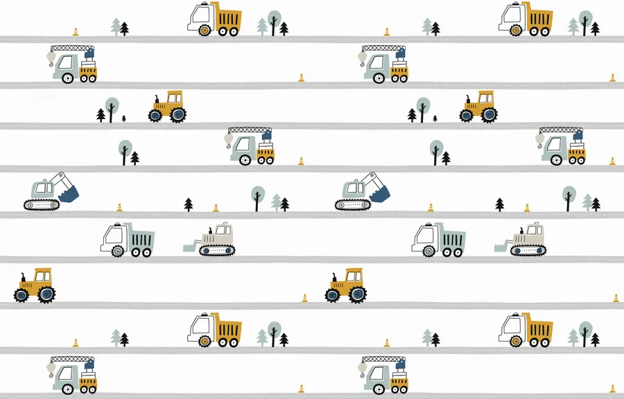 zidne murale Kamion, traktor, teretna dizalica, buldožer, bager u96465