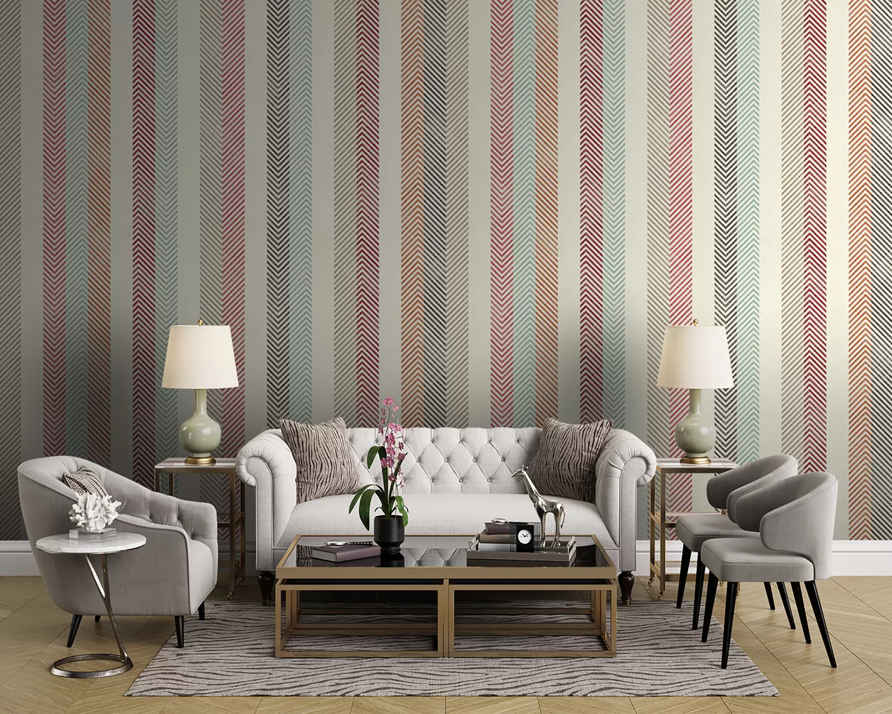 zidne murale prugasti uzorak u96798