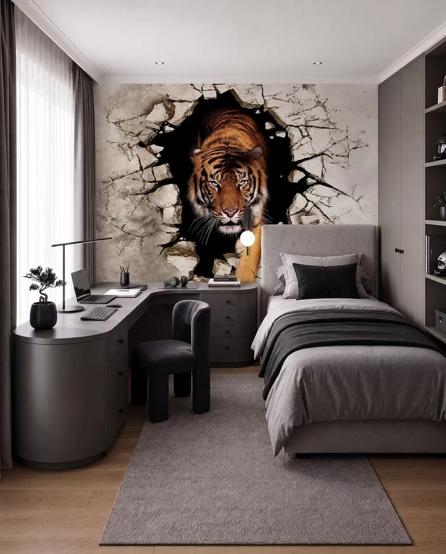 zidne murale 3D tigar u97031