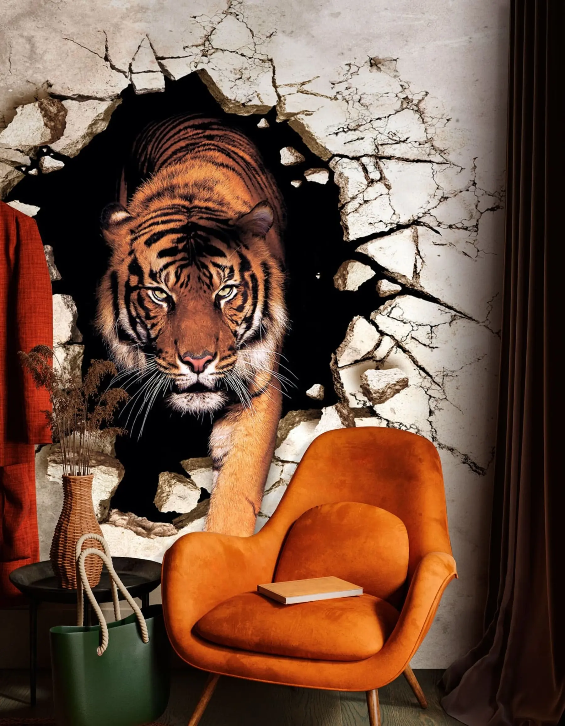 zidne murale 3D tigar u97031