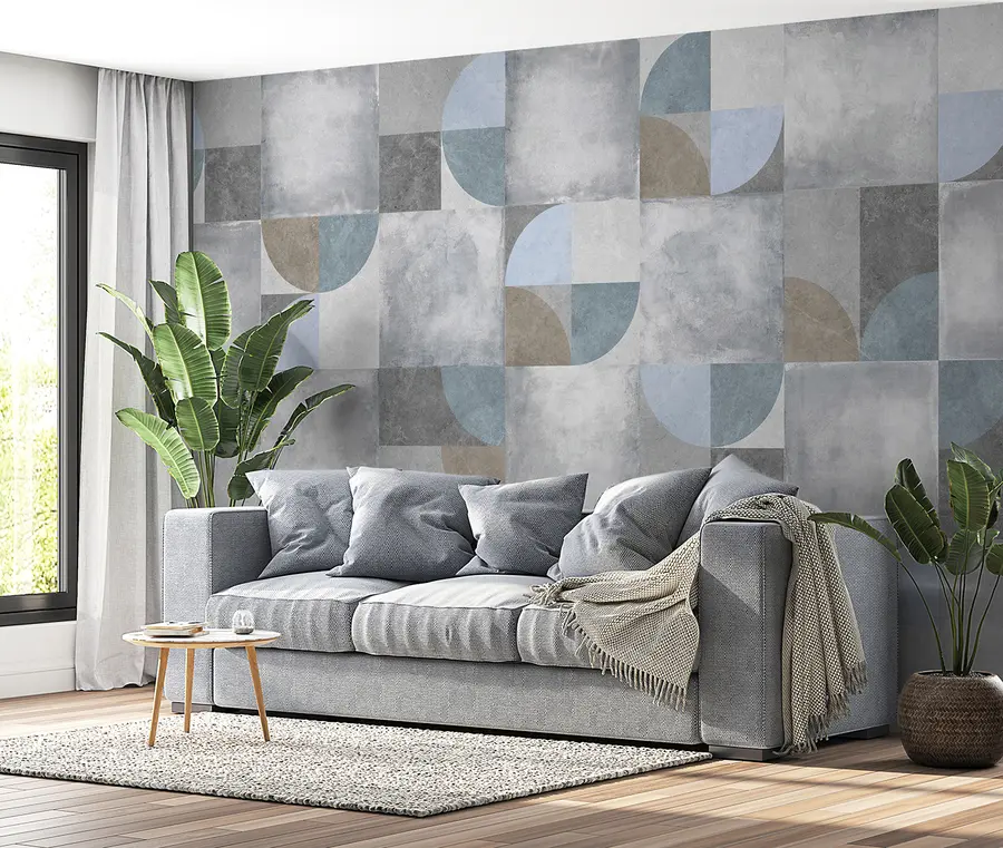 zidne murale Sažetak geometrijski uzorak s pozadinom teksture cementa u97268