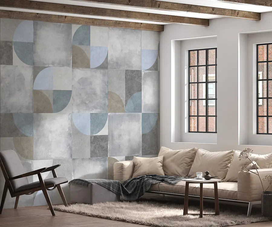 zidne murale Sažetak geometrijski uzorak s pozadinom teksture cementa u97268