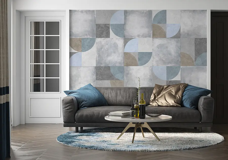 zidne murale Sažetak geometrijski uzorak s pozadinom teksture cementa u97268