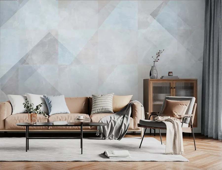zidne murale Geometrijska apstrakcija u pastelnim bojama u97267
