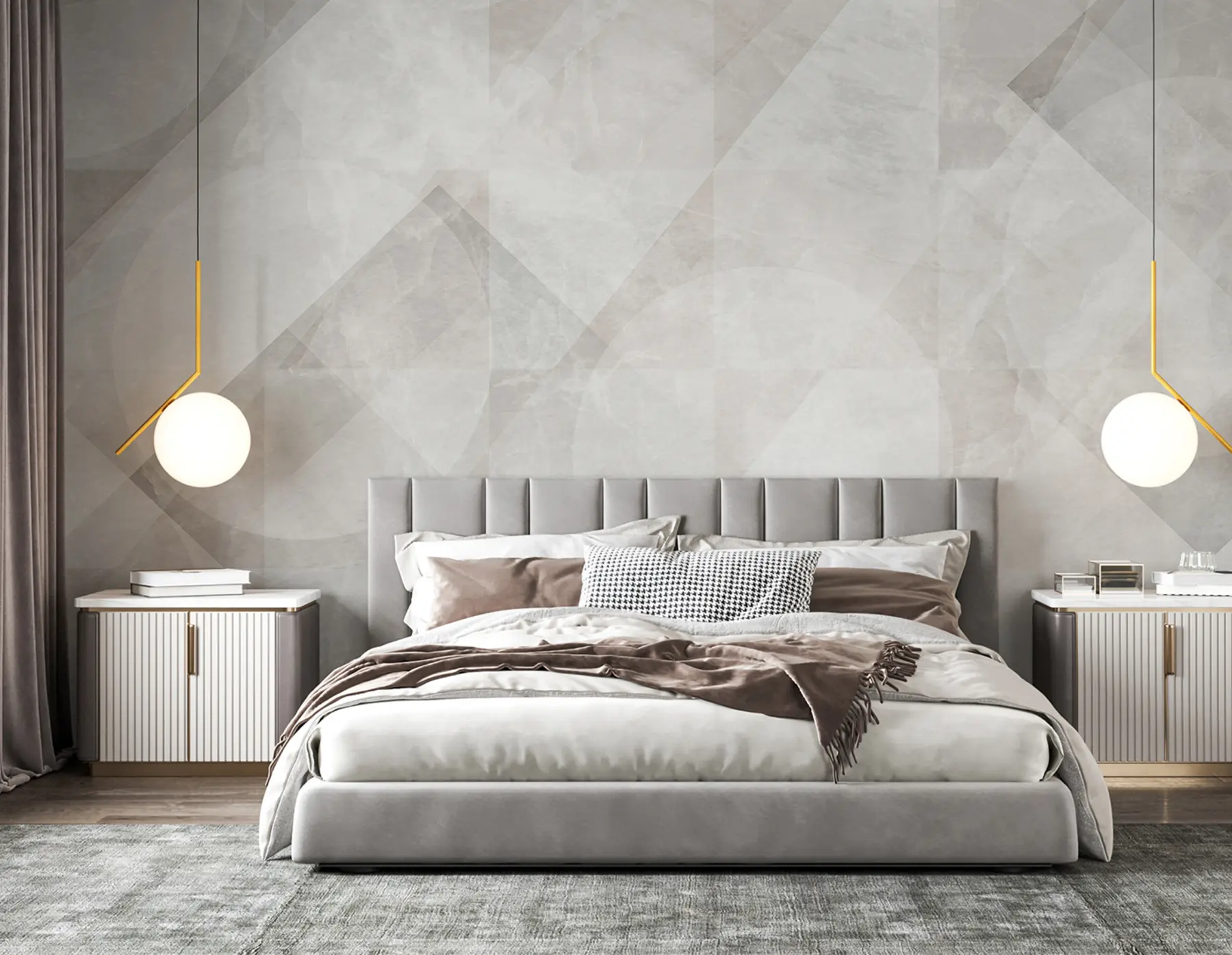 zidne murale Geometrijska apstrakcija na mramornoj pozadini u pastelnim bojama u97269