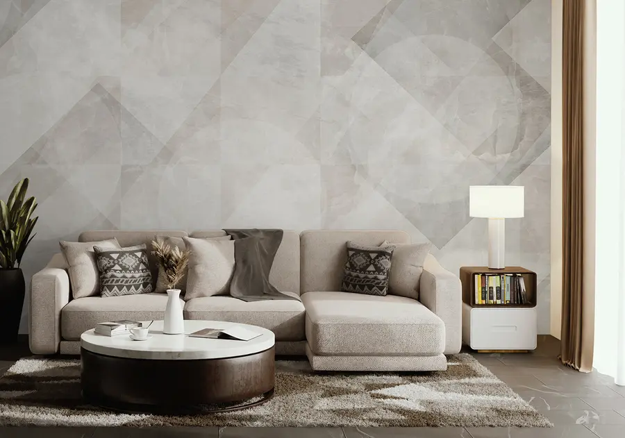 zidne murale Geometrijska apstrakcija na mramornoj pozadini u pastelnim bojama u97269