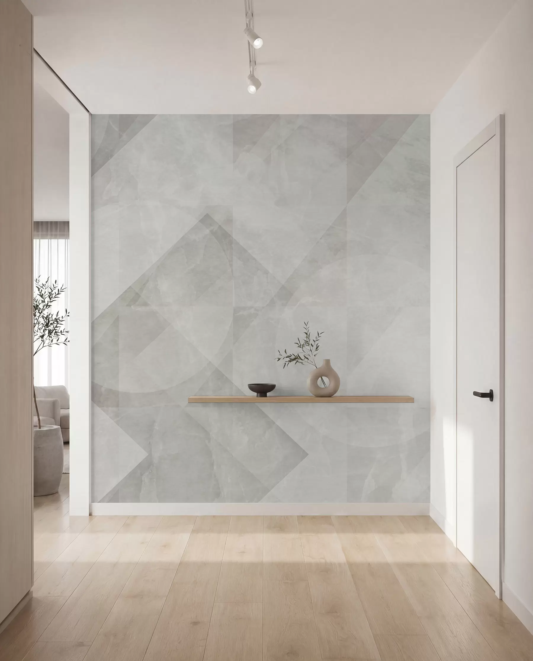 zidne murale Geometrijska apstrakcija na mramornoj pozadini u pastelnim bojama u97269