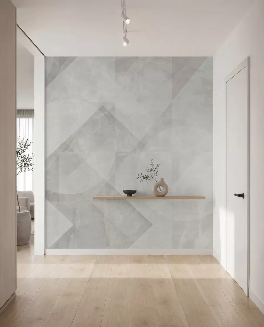 zidne murale Geometrijska apstrakcija na mramornoj pozadini u pastelnim bojama u97269