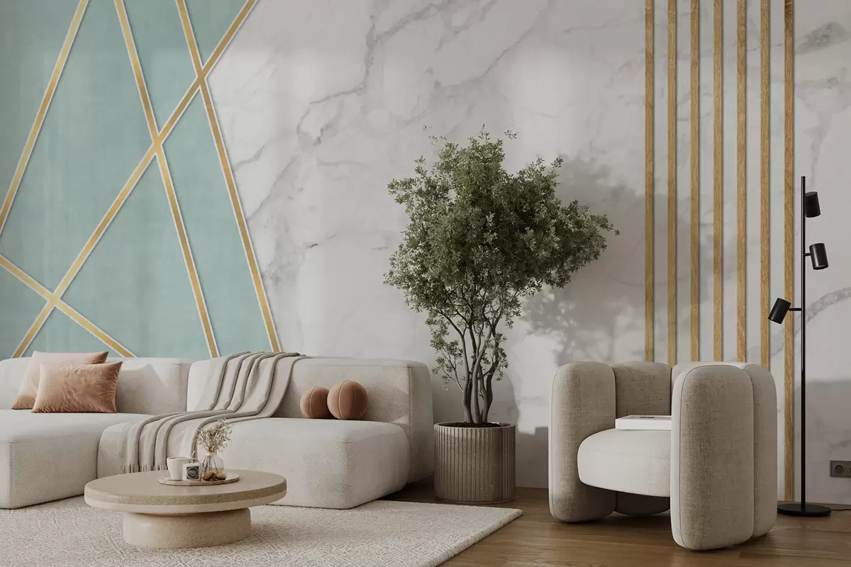 zidne murale Mramorna pozadina s geometrijom i linijama u95385