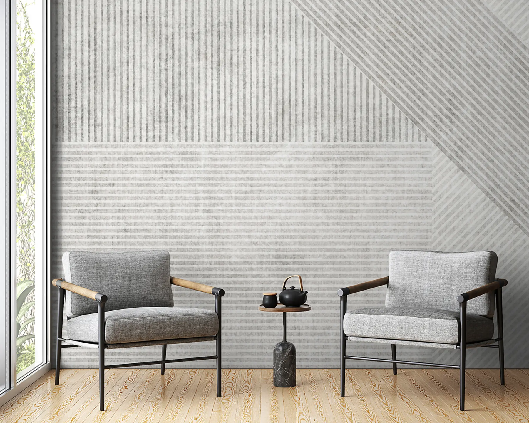 zidne murale Geometrijske vintage linije u96331