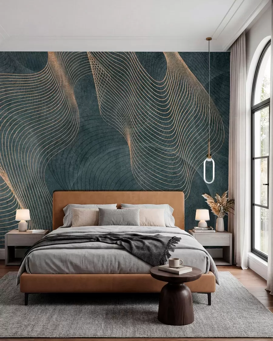 zidne murale Zelene valovite linije  u97469v1
