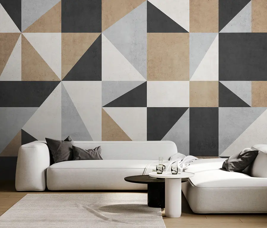 zidne murale Geometrijska apstrakcija na betonskom zidu u97643