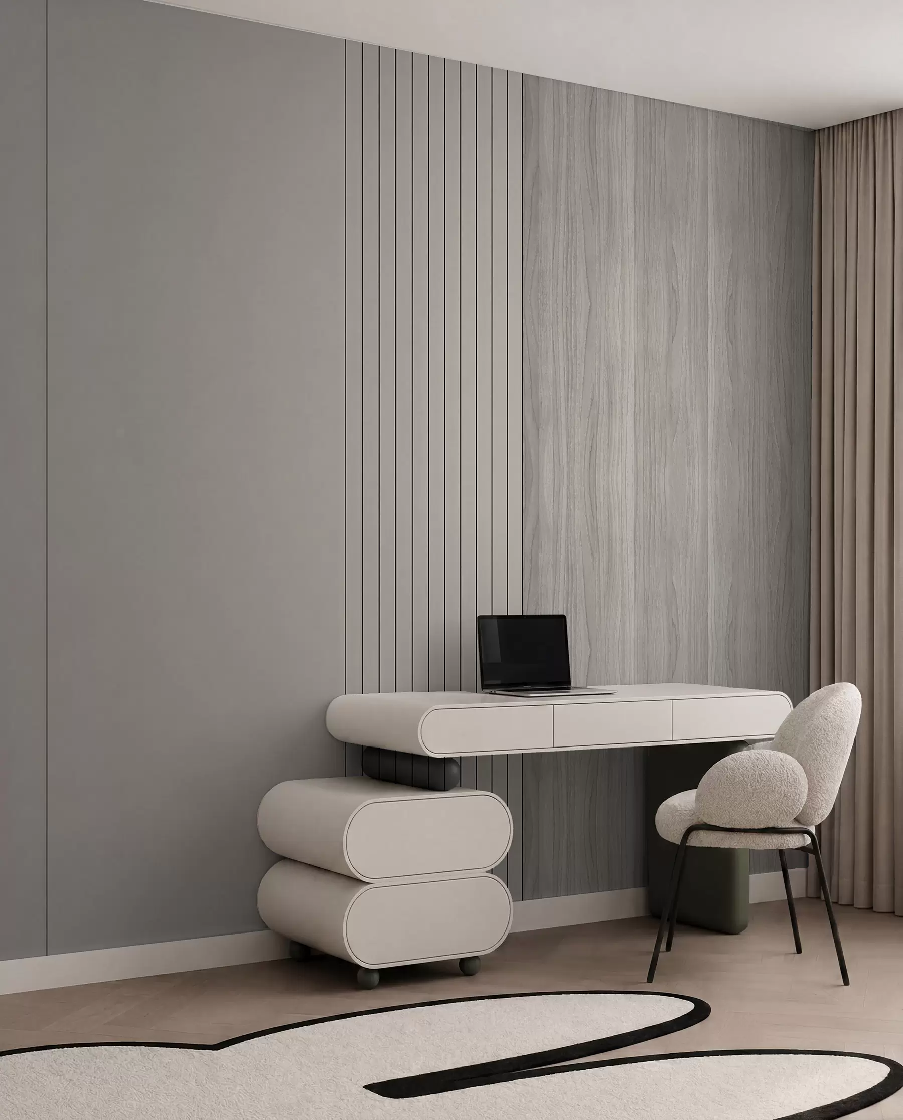zidne murale Panel s letvicama i drvetom u97549
