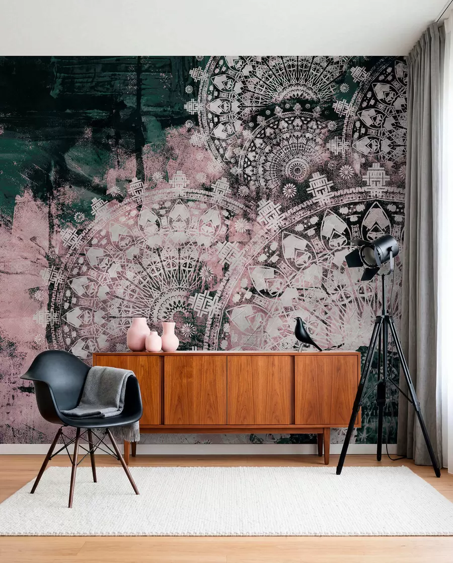 zidne murale Vintage mandala u ružičastim bojama u93958v2
